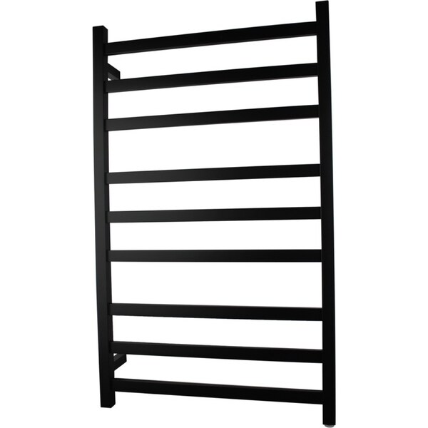 Stainless Steel Electric Heated Towel Rail Warmer Heater Rails Rack Wall Mounted Black 9 Bar