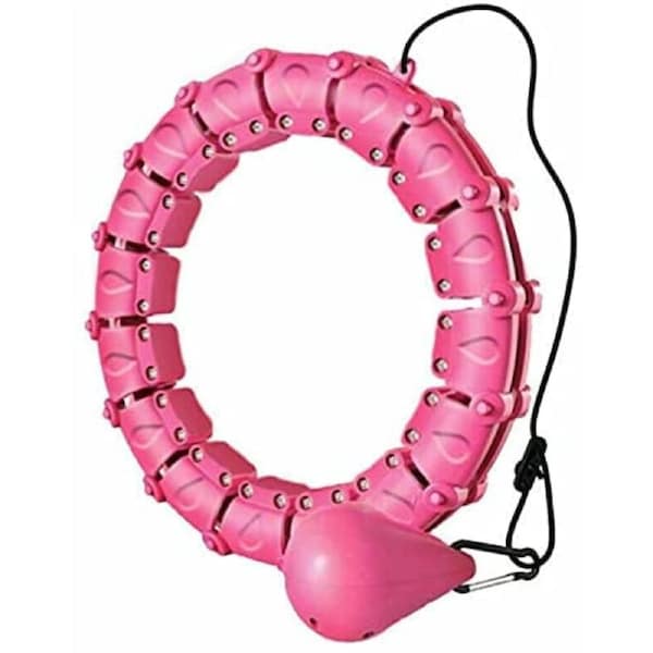 Ozoffer 24 Knots Smart Hula Hoop Fitness Detachable Hoops Weight Hoola Hoops Pink