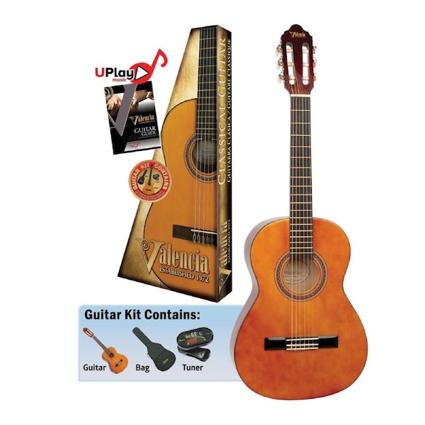 Valencia VC104K 100 Series 4/4 Nylon String Classical Acoustic Guitar Kit