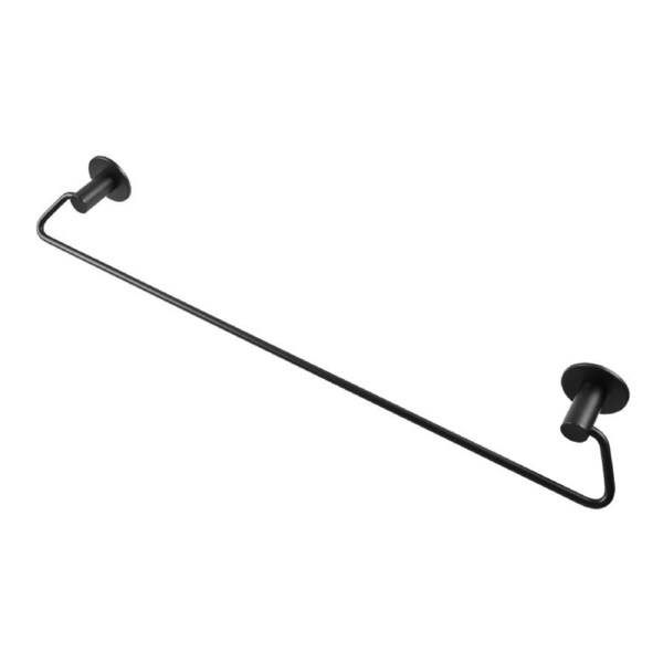 600mm Black Single Towel Rail Rack 304 Stainless Steel Wall Mounted Drill Free