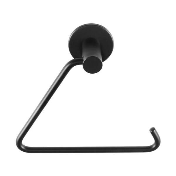 Round Black Toilet Paper Roll Holder Drill Free Self Adhesive