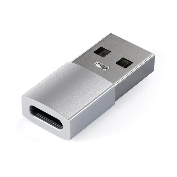 Satechi Aluminium USB-A to USB-C Adapter, Silver - ST-TAUCS