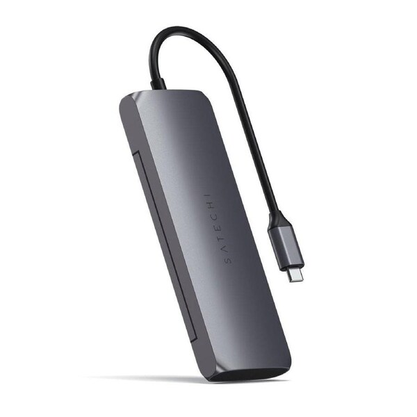 Satechi USB-C Hybrid Multiport Adapter with SSD Enclosure, S Grey