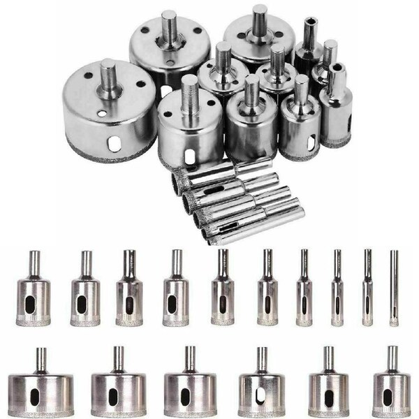 16Pcs Holes Cutter Saw Drill Bit Diamond Hole Saw Set Tile Glass Marble Ceramic