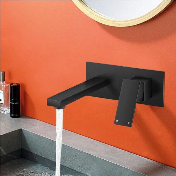 Bathroom Taps Kitchen Laundry Faucet Wall Mixer Tap Basin Faucet Sink Vanity WELS Brass Black