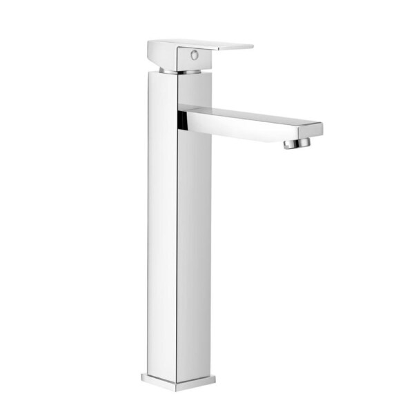 Chrome Square Tall Basin Mixer Tap Counter Top Faucet Brass WELS 6Star 4L/M