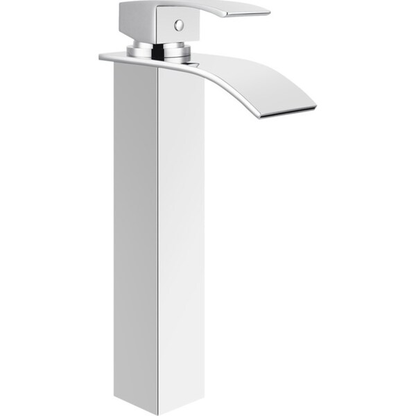 6Star 4L/M Chrome Tall Square Basin Mixer Tap Above Counter Top Brass Bath Faucet WELS