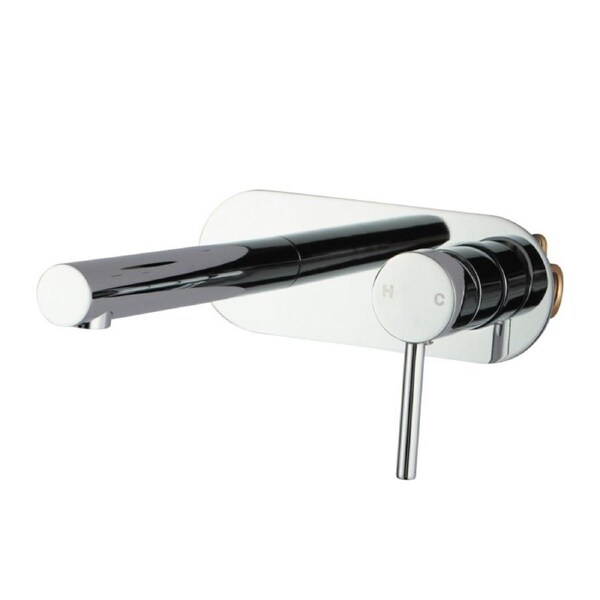 6Star 4L/M Round Chrome Basin Wall Mixer Tap Bath Spout WELS