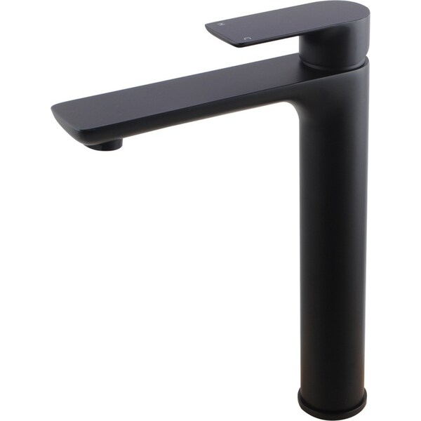 Bathroom Tall Basin Mixer Tap Above Counter Top Black Round WaterMarked & WELS