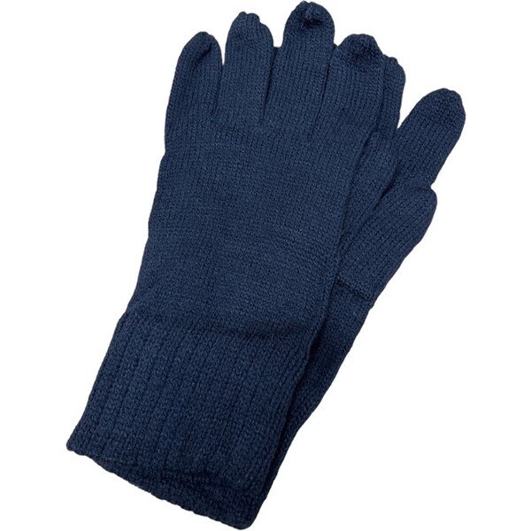 Acrylic Knitted Gloves Winter Warm Mens Soft Sports Snow Ski Loose Daggy MK416 - Navy - One Size Fits Most