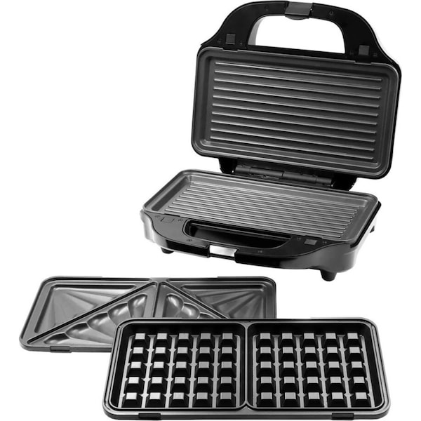 Healthy Choice 3 in 1 Stainless Steel Sandwich Press/Waffle Maker/Grill 900W