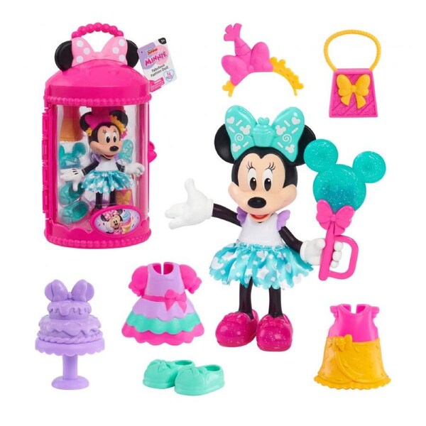 14pc Disney Junior Minnie Mouse Fabulous Fashion Dress Up Kids Toy Doll Pink 3+