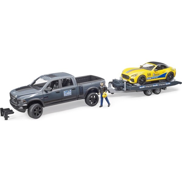 Bruder 1:16 RAM 2500 Power Wagon & Road Racing Team Car Kids Vehicle Toy 4y+