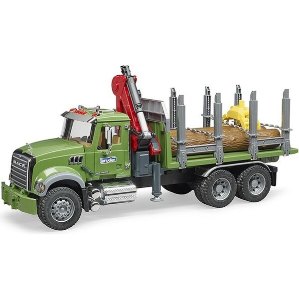 Bruder 1:16 MACK Granite Timber Truck w/ Loading Crane/Logs Kids Vehicle Toy 4y+