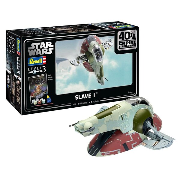 Revell Star Wars 1:88 Empire Strikes Back 24.6cm Slave I LVL 3 Model Kit 10+ Toy