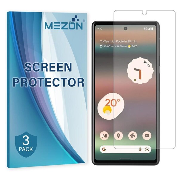 [3 Pack] Google Pixel 6a (6.1”) Anti-Glare Matte Screen Protector Film by MEZON – Case Friendly, Shock Absorption (Pixel 6a, Matte) – FREE EXPRESS