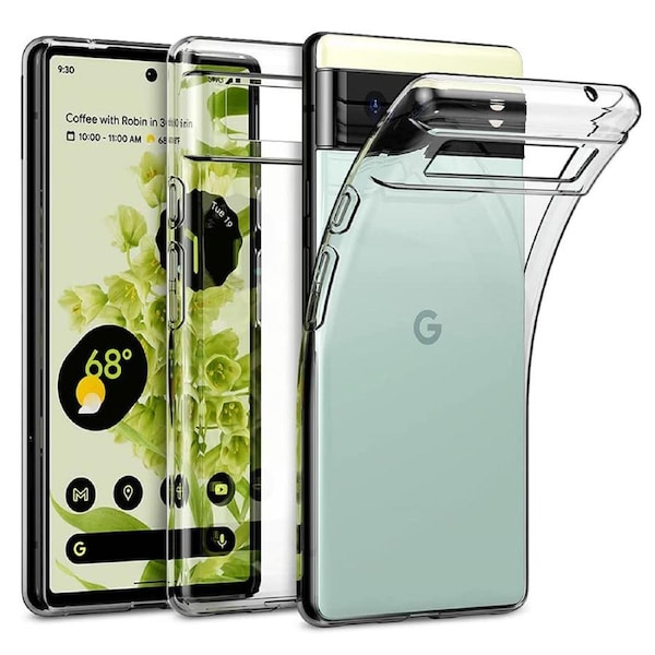 Google Pixel 6a (6.1") Ultra Slim Premium Crystal Clear TPU Gel Back Case by MEZON – Shock Absorption, Wireless Charging Compatible (Pixel 6a, Gel)