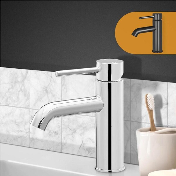 Cefito Bathroom Mixer Taps Basin Faucet Brass WELS Black/Silver Matt black