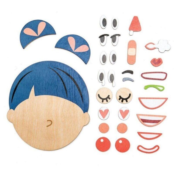 Tender Leaf Toys What's Up Bag Wooden Magnetic Expressions Face Set