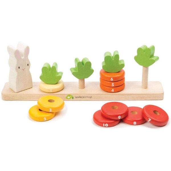 Tender Leaf Toys Counting Carrots Wooden Stacker
