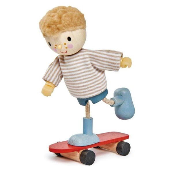Tender Leaf Toys Doll Edward with Flexible Limbs & His Skateboard