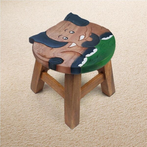 Children's Wooden Stool ELEPHANT Themed Chair Toddlers Step sitting Stool