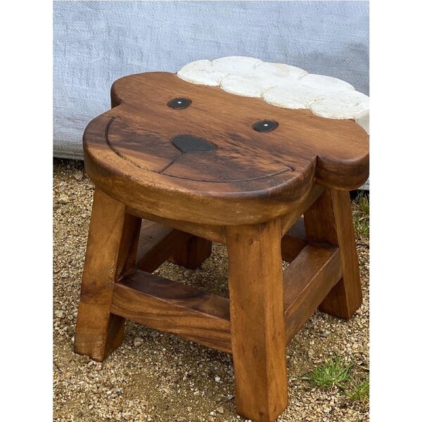 Kids furniture Wooden Stool SHEEP Themed Chair Toddlers Step sitting Stool