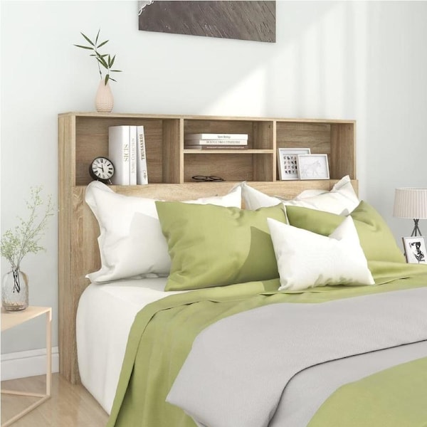 Headboard Cabinet Sonoma Oak 140 cm vidaXL