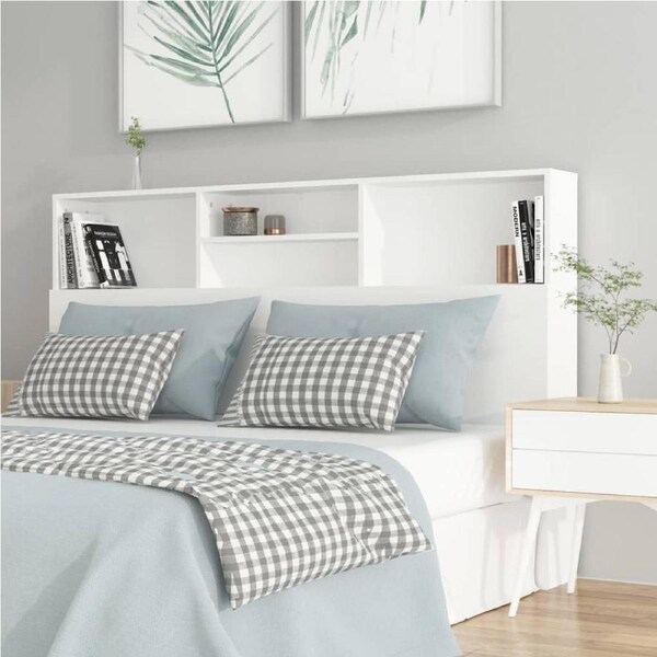 Headboard Cabinet White 160 cm vidaXL