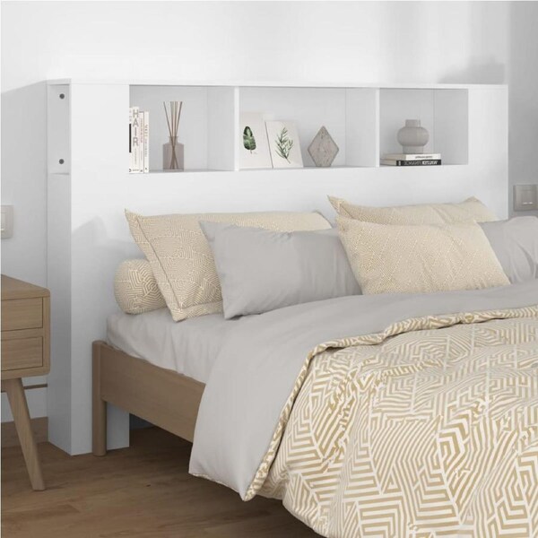 Headboard Cabinet White 160 cm vidaXL