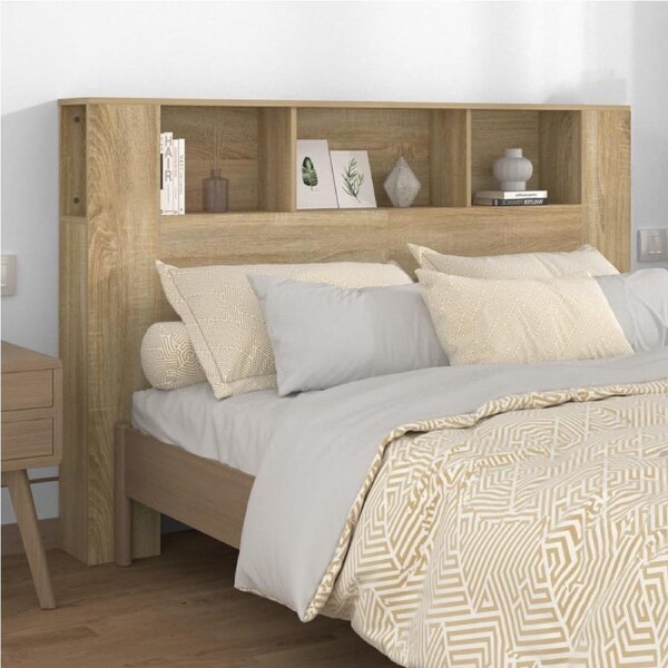 Headboard Cabinet Sonoma Oak 160 cm vidaXL
