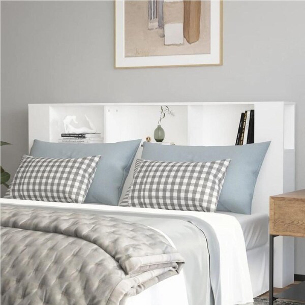 Headboard Cabinet White 180 cm vidaXL
