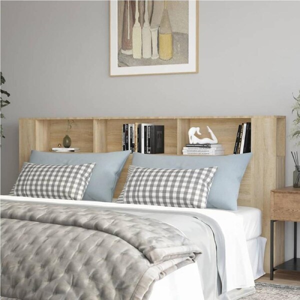 Headboard Cabinet Sonoma Oak 220 cm vidaXL
