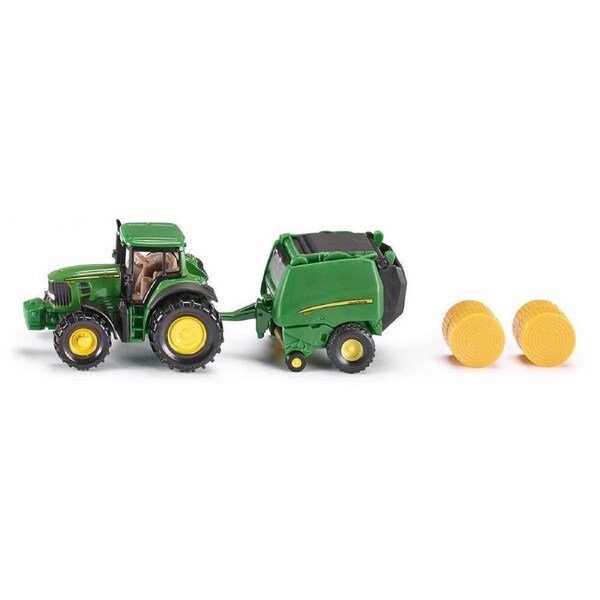 Siku John Deere Tractor and Round Bailer