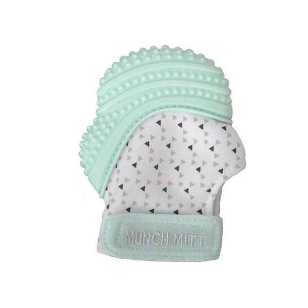 Malarkey Kids Munch Mitt Baby 3-7m Teething Mitten Gloves Silicone Mint Green