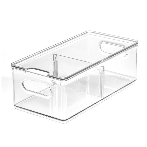 iDesign The Home Edit Freezer/Fridge Bin Divided Organiser Large Clear 30cm