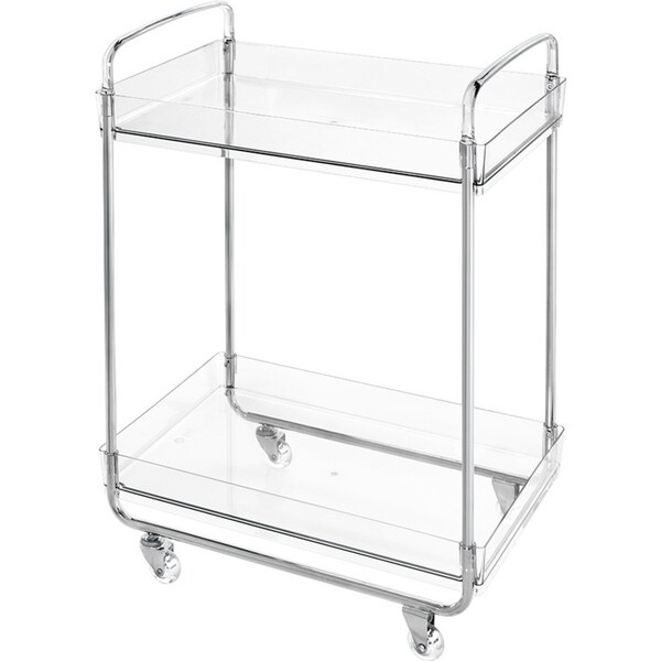 iDesign The Home Edit 80cm Two-Tiers Multi-Purpose Storage Cart Clear On Wheels