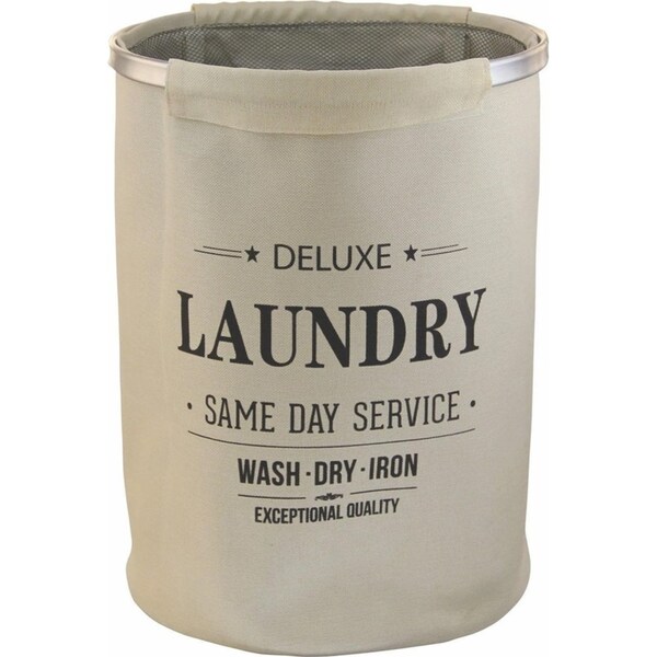 Urban Lines Capri Round Laundry Clothes Hamper/Basket/Bin Storage Natural 55cm