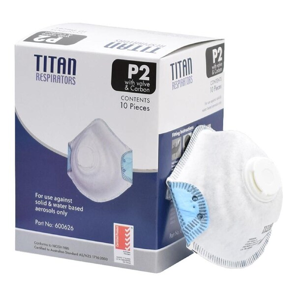 Ultra Health Titan P2 Valved Carbon Disposable Respirator (Box/10)
