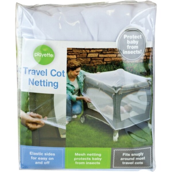 Playette Baby/Toddler Travel Cot Elastic Mesh Netting Insect Protection White