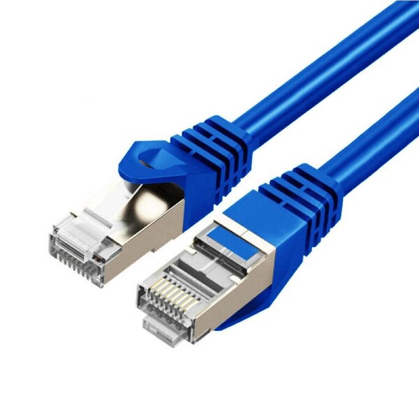 Cruxtec 20m Cat7 RJ45 10GbE SF/FTP Triple Shielding Ethernet Network Cable Blue