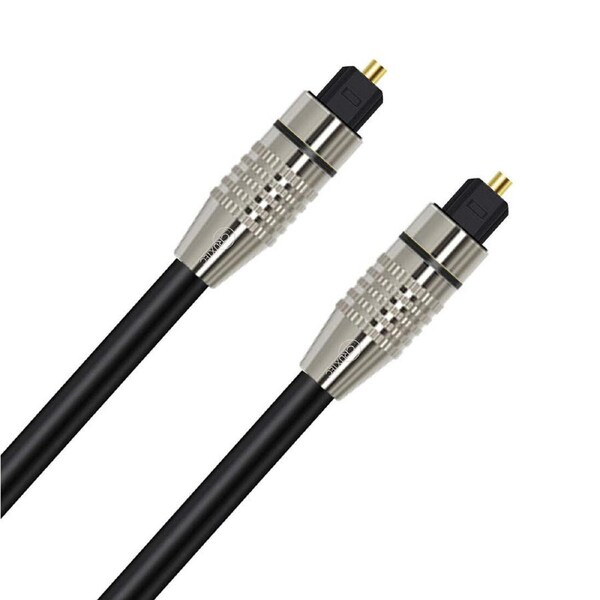 Cruxtec Gold Plated Toslink Fiber Optical Digital Audio Connector Cable 2m Black