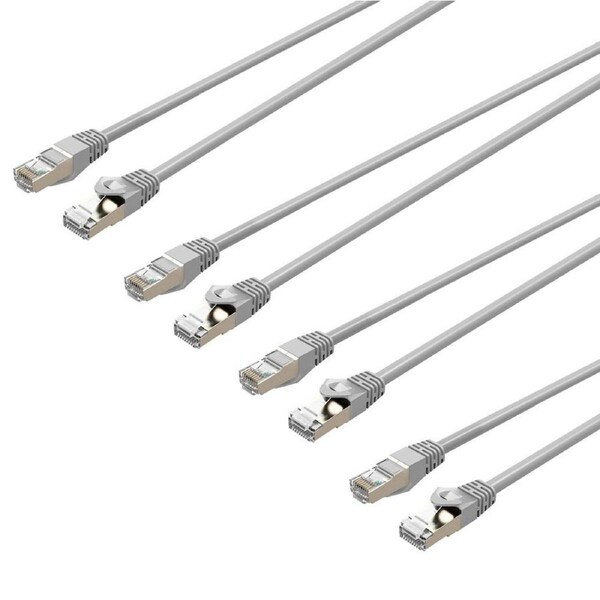 4x Cruxtec 1m Cat7 RJ45 10GbE SF/FTP Triple Shield Ethernet Network Cable White