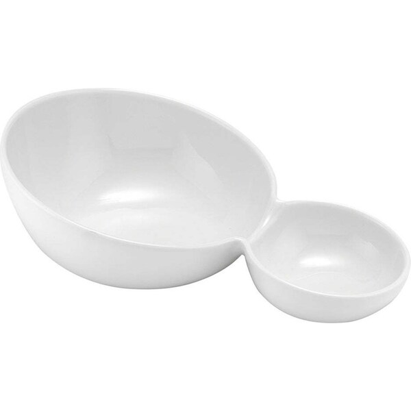 Ladelle Classica 24.8cm Porcelain Round Serving Sloped Split Food Bowl White