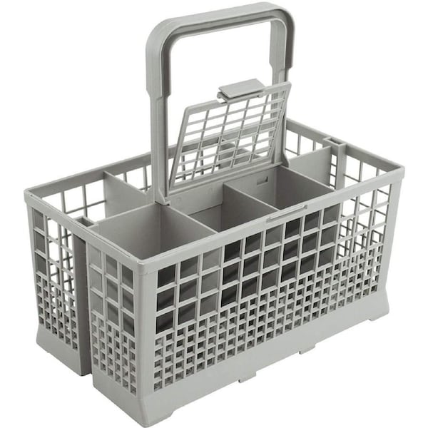 8 Slot Dishwasher Cutlery Basket Cage Spoon Rack Universal with Handle Lid
