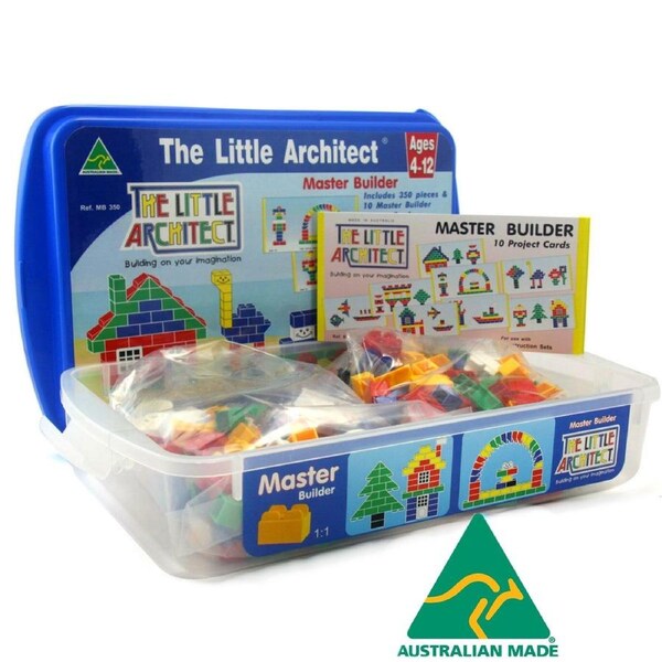 The Little Architect Kids Building Blocks Set 350pcs Master Builder Box