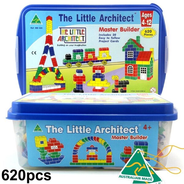 The Little Architect Kids Building Blocks Set 620pcs Master Builder Box