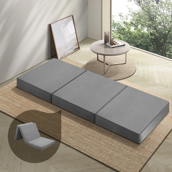 Bedra Folding Foam Mattress Single Sofa Bed Lounge Foldable Trifold Camping Mat Grey