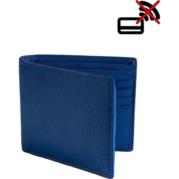 Dents Beauley Pebble Grain Leather Slim Bifold Wallet with RFID Blocking - Royal Blue