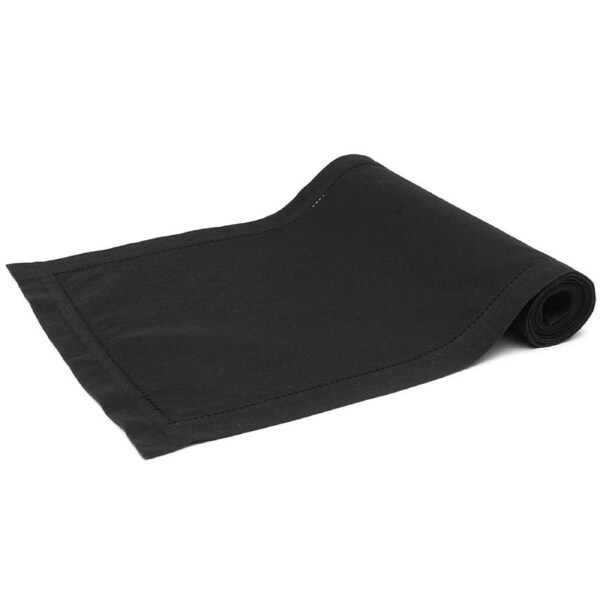 Rans Table Runner Hemstitch Black 33x135cm French Country